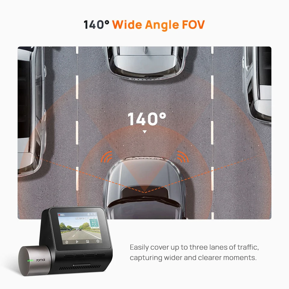 70mai Dash Cam A510 Dual-Channel Camera with 4G Hardwire Kit Remote Surveillance ADAS GPS 2024 New 140°FOV Car Monitor DVR